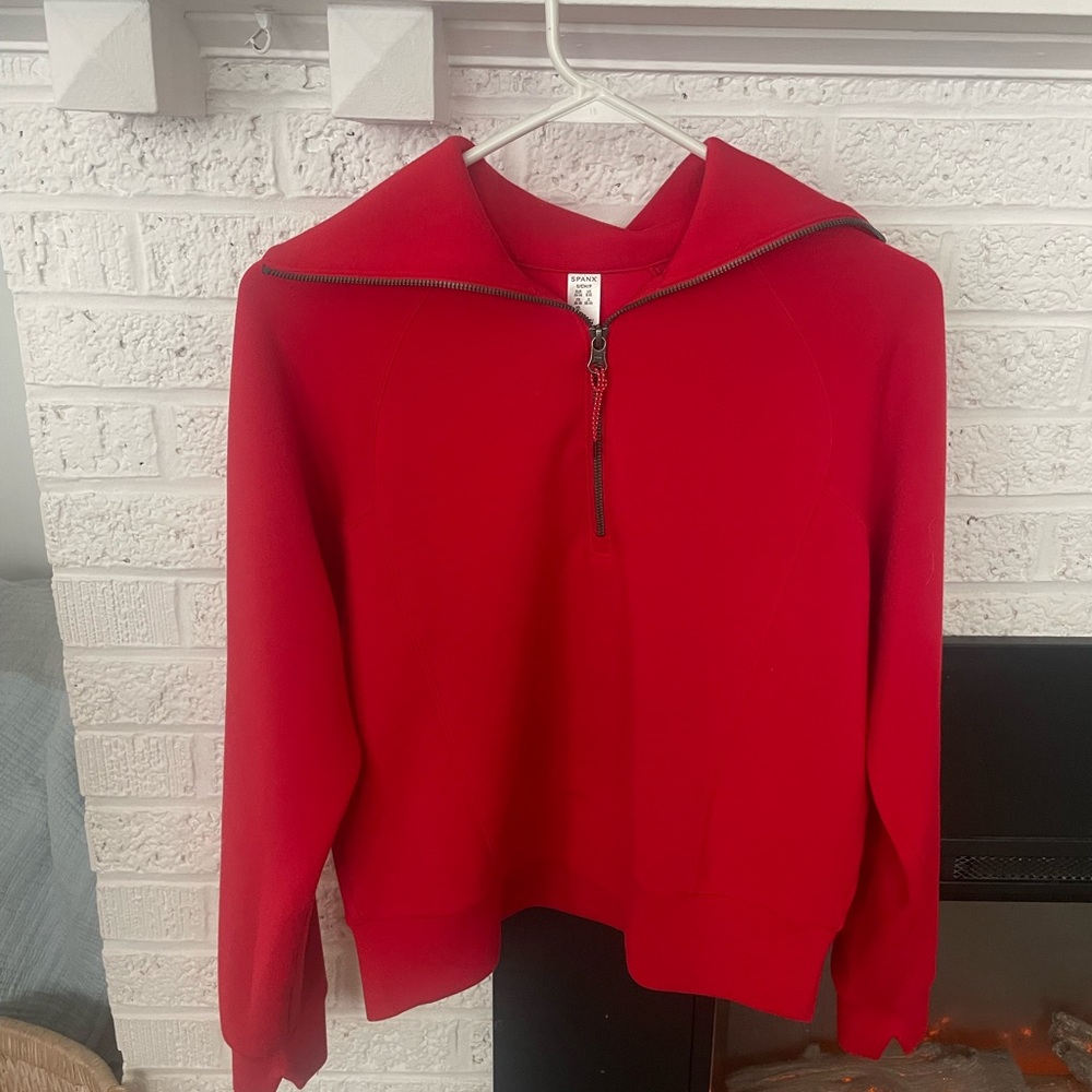 Spanx Air Essentials Red Half-Zip Pullover - image 2